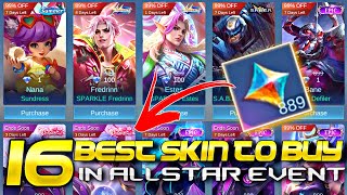 16 BEST SKIN TO BUY IN ALLSTAR SALE  MOBILE LEGENDS ALLSTAR SALE [upl. by Shwalb]