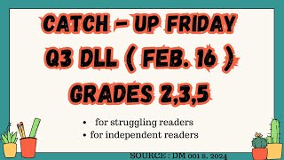 Q3 DLL CATCHUP FRIDAY PEACE AND VALUES HEALTH AND HR for GRADES 235 Feb16 [upl. by Noyar911]