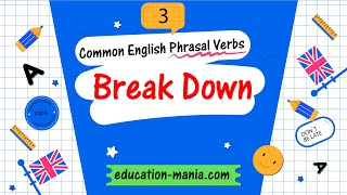 Common English phrasal verbs 3  Break down [upl. by Wilhelm]