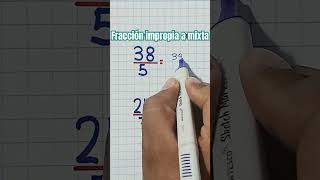 Fracción impropia a mixta maths edutuber mathematics algebra educa trucos matematicas [upl. by Ryter209]