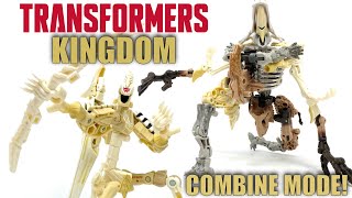 Transformers Kingdom Deluxe Class WINGFINGER amp FOSSILIZER COMBINED MODE Review [upl. by Aissert383]