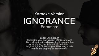 Paramore  Ignorance Karaoke Version [upl. by Ashby]