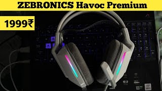 ZEBRONICS Havoc Premium Gaming Over Ear Headphone with Dolby Atmos  Unboxing And Review [upl. by Yahsed]