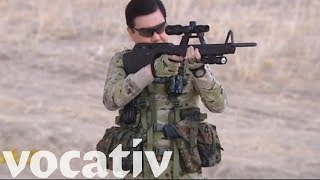 Heres A Combat Propaganda Video Starring Turkmenistan President Berdymukhammedov [upl. by Anelahs]