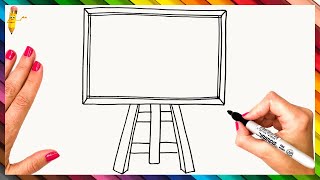 How To Draw A Blackboard Step By Step 👨‍🏫 Blackboard Drawing Easy [upl. by Suillenroc70]