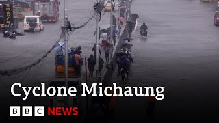 South India evacuates thousands ahead of Cyclone Michaung  BBC News [upl. by Noellyn]