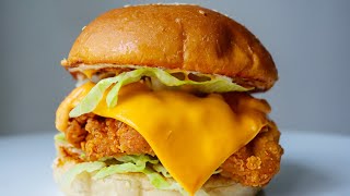 How to make CHICKEN BURGER at home  Fast Food Inspired [upl. by Esiled]