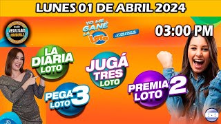 Sorteo 03 PM Loto Honduras La Diaria Pega 3 Premia 2 LUNES 01 de abril 2024 ✅🥇🔥💰 [upl. by Anniala]