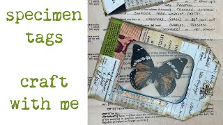 🏷️🦋 Quick Specimen tags junk journal ephemera craftwithme [upl. by Aisatna811]