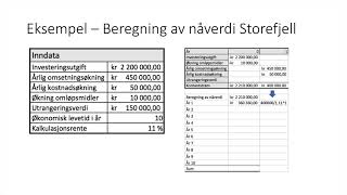 Investeringsanalyse 3  nåverdimetoden [upl. by Eisso]