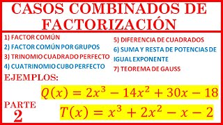 CASOS COMBINADOS DE FACTORIZACIÓN FACTOREOEJERCICIOS EXPLICADOS PASO A PASO POLINOMIOS PARTE 2 [upl. by Aline]