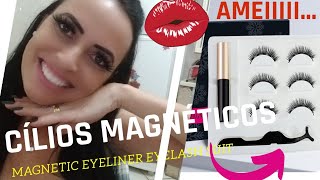 COMO COLOCARUSAR CÍLIOS POSTIÇOS MAGNÉTICOSMAGNETIC EYELINER EYELASH SUITTESTEI [upl. by Selbbep]