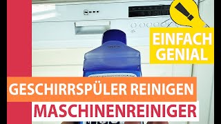 Spülmaschine reinigen amp entkalken  Geschirrspüler mit einem Spülmaschinenreiniger sauber bekommen [upl. by Ttayw601]