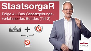 Das Gesetzgebungsverfahren des Bundes Teil 2  Staatsorganisationsrecht  Folge 4 [upl. by Massingill]