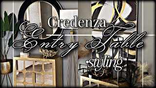 Credenza • Sideboard Styling  Decorate With Me [upl. by Iormina]