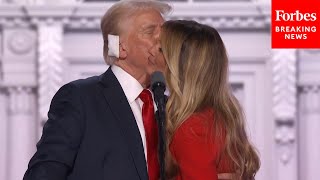 HAPPENING NOW Trumps Wife Melania And Family Join Him Onstage At The RNC After He Wraps Up Speech [upl. by Nonnahsed]