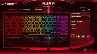 Asus Strix Rog How To Change Keyboard Colour RGB Settings  ROG Aura Core [upl. by Lengel]