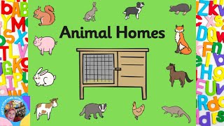 🐰Animal Homes for Preschools📚A Kids Read Along Storybook in HD [upl. by Nolahc]