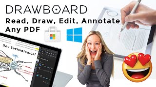 Drawboard PDF  Draw Write on PDF  Adobe Reader Alternative  Best Free PDF Reader For Windows 10 [upl. by Airolg]