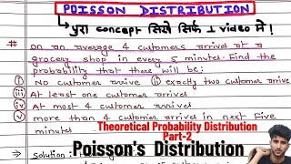 Poissons distributions  Theoretical Probability Distribution part2 MBS MBA MPA Engineering [upl. by Suzetta]