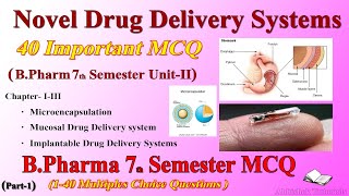 Novel Drug Delivery System NDDS  BP704T  Unit2 Part1  40 Important MCQ with answer MCQ [upl. by Nedia]