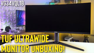 ASUS TUF Gaming 34inch 165hz Monitor Unboxing VG34VQL1B [upl. by Nnyleitak447]