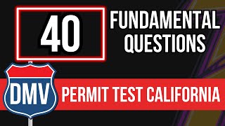 DMV Permit Test 2024 California 40 Fundamental Questions [upl. by Herc]