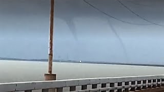 Double water spouts over Lake Pontchartrain [upl. by Elisa]