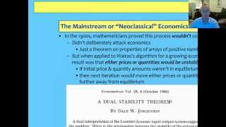 Becoming An Economist Lecture 2 The Mainstream amp why General Equilibrium is unstable [upl. by Ahsaten]