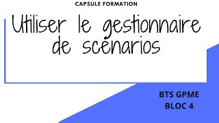 Utiliser le Gestionnaire de scenarios pour comparer différentes hypothèses de rentabilité dactivité [upl. by Eerized]