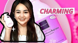 Review Body Lotion Scarlett Charming [upl. by Akirdnas]