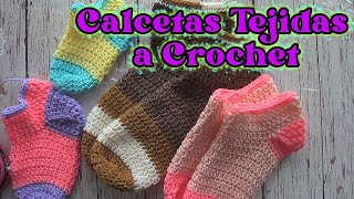 CALCETINES calcetas TEJIDOS a CROCHET SUPER FACILES CON MENOS DE 50 GRAMOS DE ESTAMBRE [upl. by Lowney390]