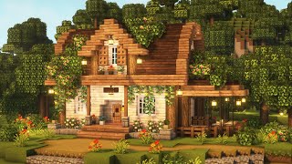 Minecraft 💖 Aesthetic Cottagecore House Tutorial  Cottage  Mizunos 16 Craft Resource Pack [upl. by Colligan]