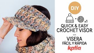 DIY Fashion Trends ⭐ Una original visera de ganchillo con un único ovillo Katia [upl. by Na]