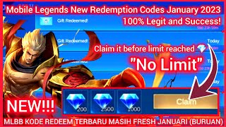 Hurry up New Mobile Legends Redeem Code January 04 2024  MLBB Diamonds Codes 💎💎💎 100 Legit 👈👈👈 [upl. by Melia876]