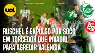 TORCEDOR INVADE CAMPO TENTA AGREDIR VALENCIA E LEVA SOCO DE RUSCHEL QUE É EXPULSO [upl. by Ilario]