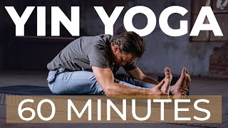 60min Yin Yoga quotTotal Body Stretchquot with Travis [upl. by Ettenal301]