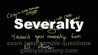 Owning real estate in severalty [upl. by Hairas]