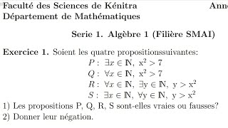 TD N°1 Algebre 1 exercice 1 S1 TD ibn tofail  SMPC SMIA ENSA MIPC MI [upl. by Nicram]