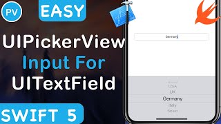 Easiest UIPickerView with UITextField Xcode 11 Swift 5 [upl. by Schou]