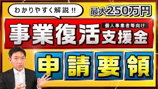 【1月25日時点】事業復活支援金 申請要領  給付対象  不給付対象  青色・白色申告における給付額の算定  提出書類の留意点等～個人事業者等向け [upl. by Asyar89]