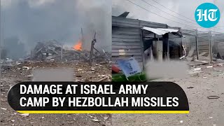 Video Of Damage At Israels Branit Barracks Caused By Hezbollahs Burkan Missile Report  Hamas War [upl. by Annasor]