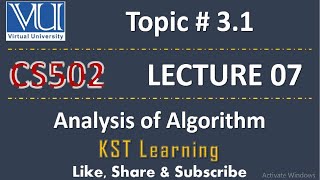 CS502 Short Lecture  07  VU Short Lecture  Analysis of Algorithm in Urdu  Hindi [upl. by Spragens]