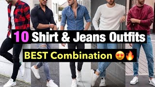 10 Shirt With PantJeans Style Combination  Best Colours for Men Clothing  Easy Outfit Ideas [upl. by Nalrah]