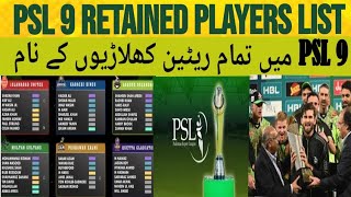 Psl 9 Retained Players List Psl 9 Retained Players List All Teams Psl 9 Psl 2024 schedule Psldrf [upl. by Nodnek118]