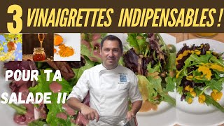 COMMENT FAIRE 3 VINAIGRETTES MAISON ORIGINALES SIMPLES ET RAPIDES [upl. by Hairehcaz]