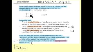 2023II Groeimodellen vraag 7 en 8 VWO wiskunde A [upl. by Kerek242]