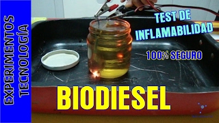 Biodiesel casero TEST de Inflamabilidad Flammability test of Homemade BioDiesel [upl. by Annaoi245]