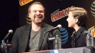 Stranger Things Panel FULL Millie Bobby Brown David Harbour  NYCC 2016 [upl. by Riffle500]