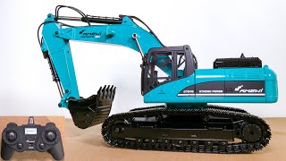 AMEWI 22501 RC EXCAVATOR V4 PETROL FULL METAL UNBOXING FIRST TEST SCALE 114 RTR DIECAST G704E [upl. by Emelita]